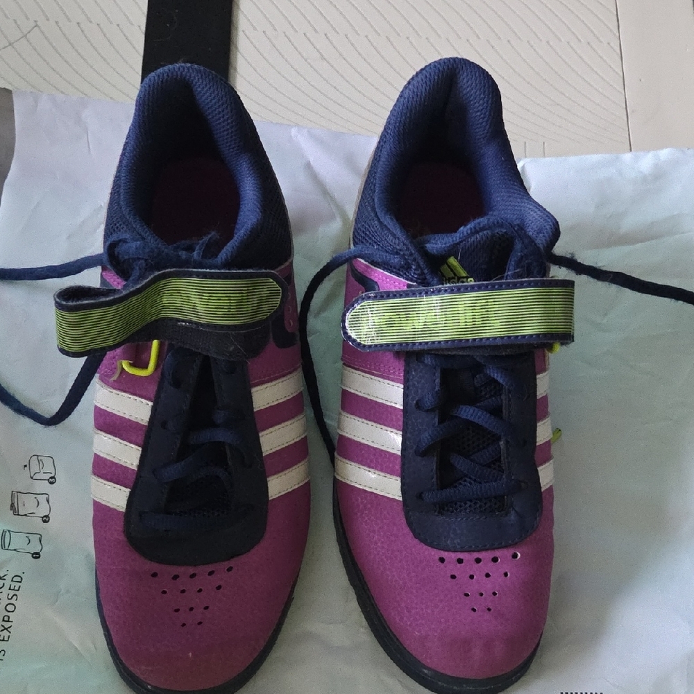 Adidas Powerlift Purple/green/white Shoes 7.5